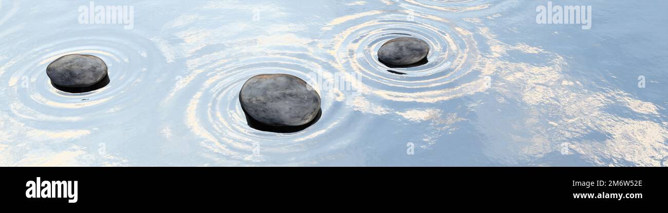 Pebbles in the clear ocean water background Stock Photo - Alamy