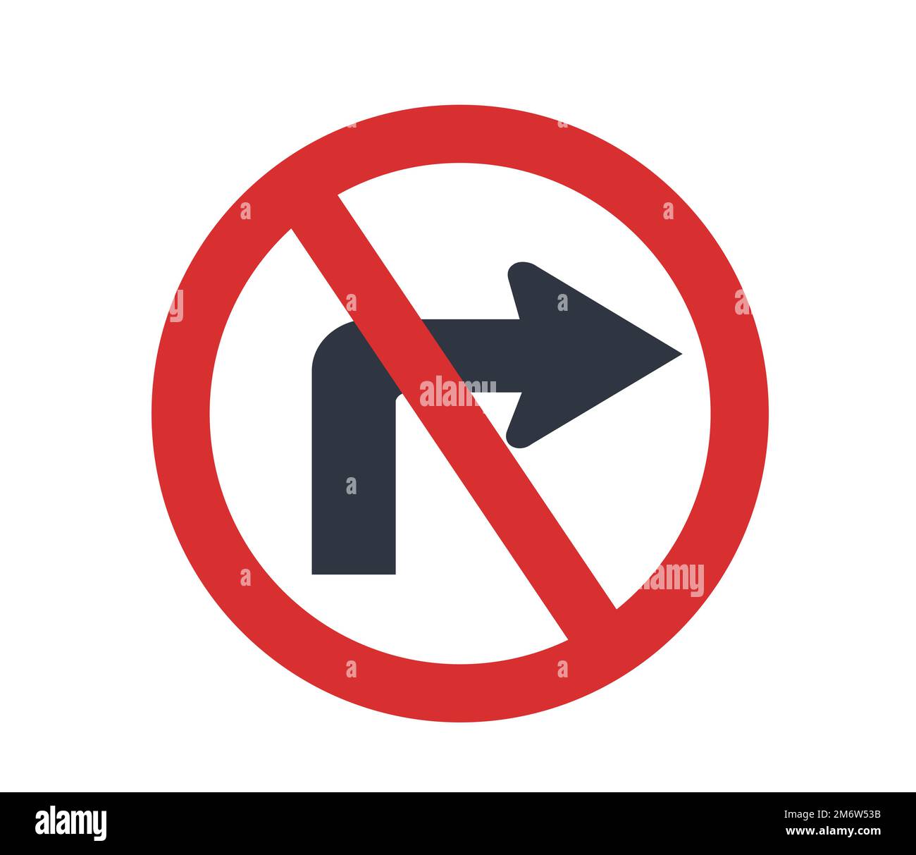 Do not turn right symbol. Traffic signs vectors. Stock Vector