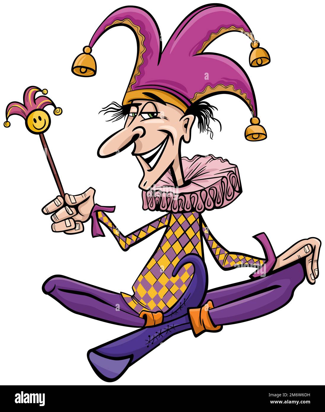 Cartoon jester or clown comic character Stock Photo
