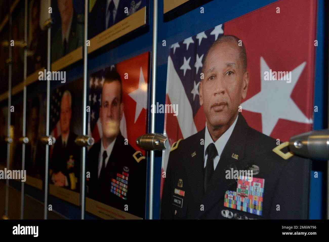 A photo of Army Lt. Gen. Charles R. Hamilton, Deputy Chief of Staff of Army Logistics and former commander of the Defense Logistics Agency Troop Support adorns the wall alongside other former commanders. Hamilton was formally inducted into the DLA Troop Support's Hall of Fame May 6, 2022 in Philadelphia. While included in the 2019 induction, Hamilton was unable to formally receive the honor due to COVID-19 restrictions. Stock Photo