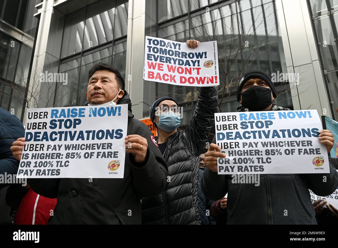 Uber Protests Taxi strike new york hi-res stock photography and images - Alamy