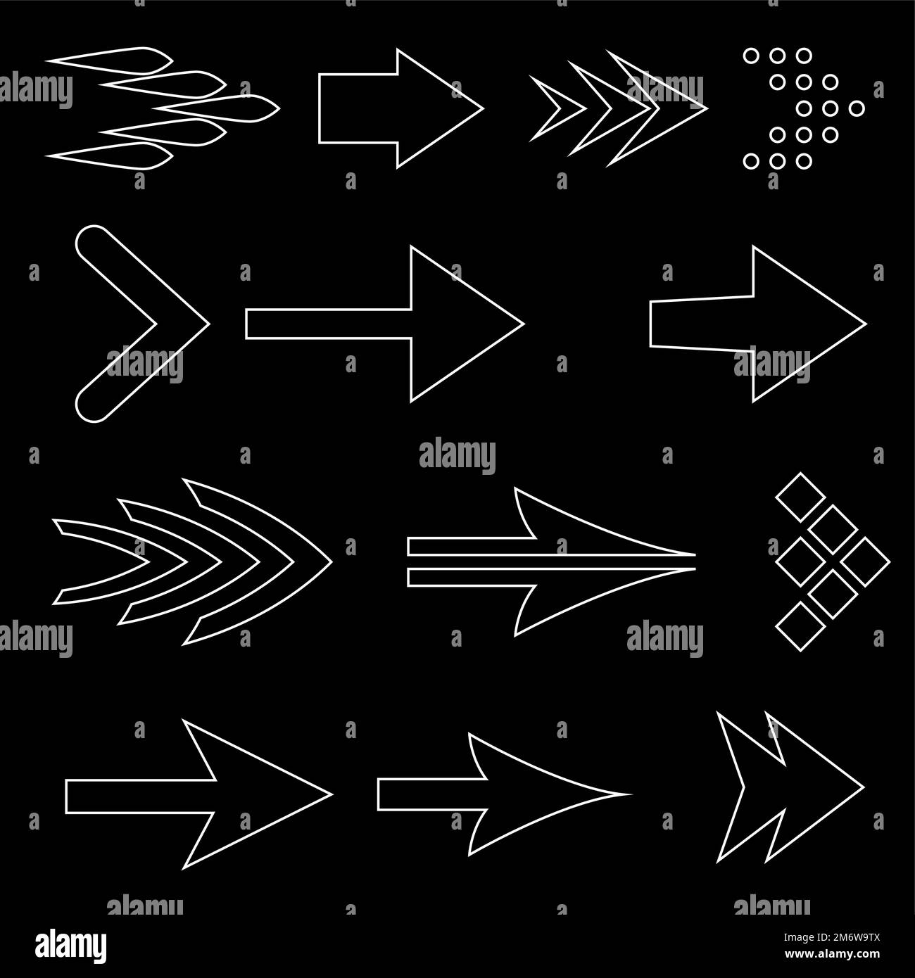 Icon Set of Flat Arrows. Isolated Arrow Icon Set Collection for Back ...