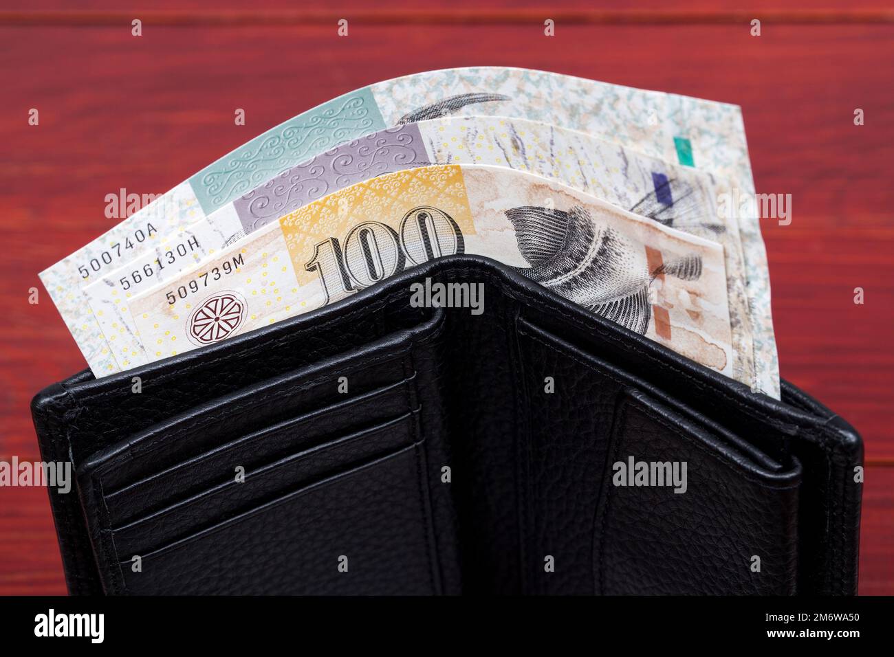 Faroese krona in the black wallet Stock Photo - Alamy