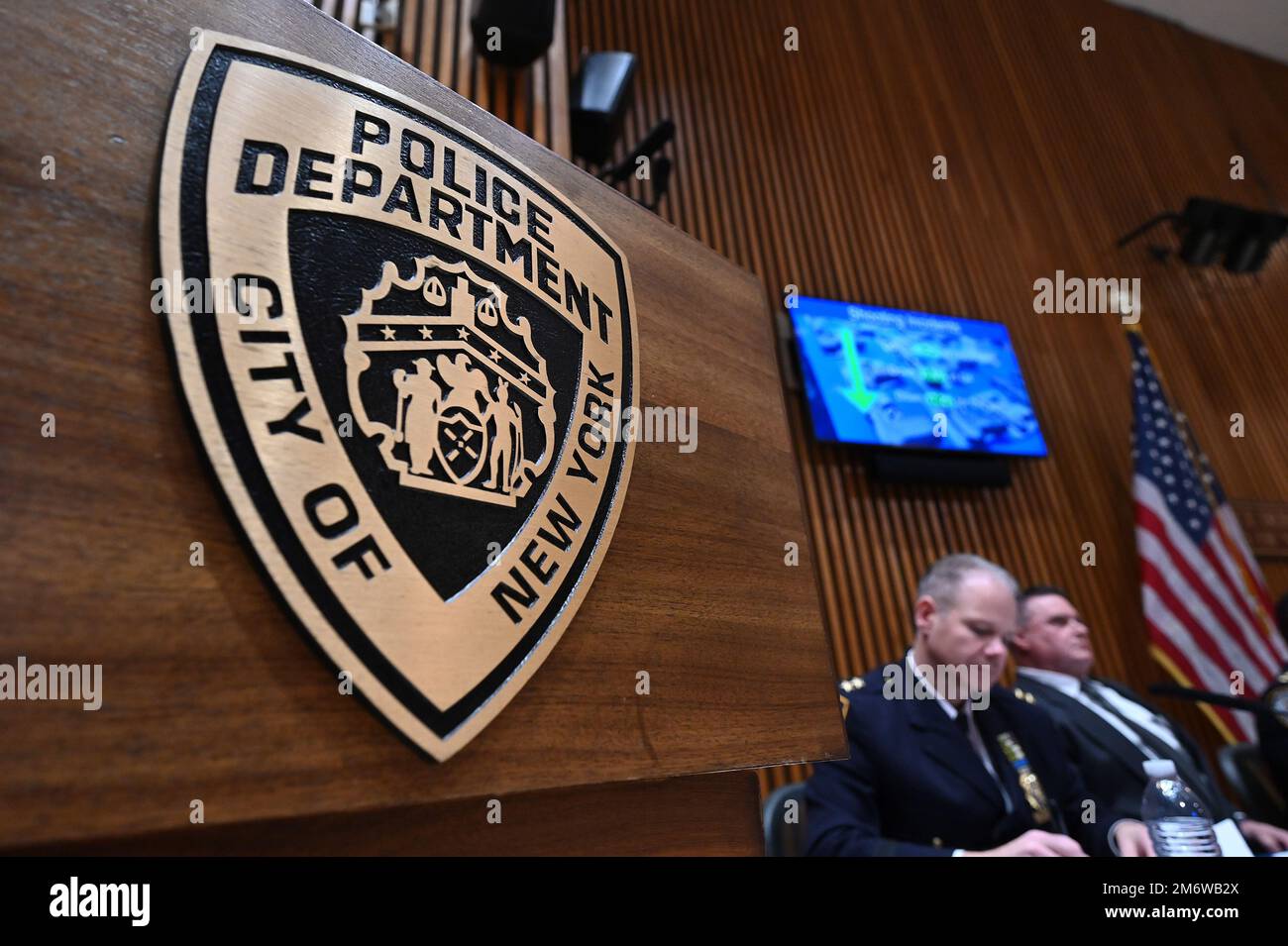 New York, USA. 05th Jan, 2023. NYPD Placard Seen At A Press Conference ...