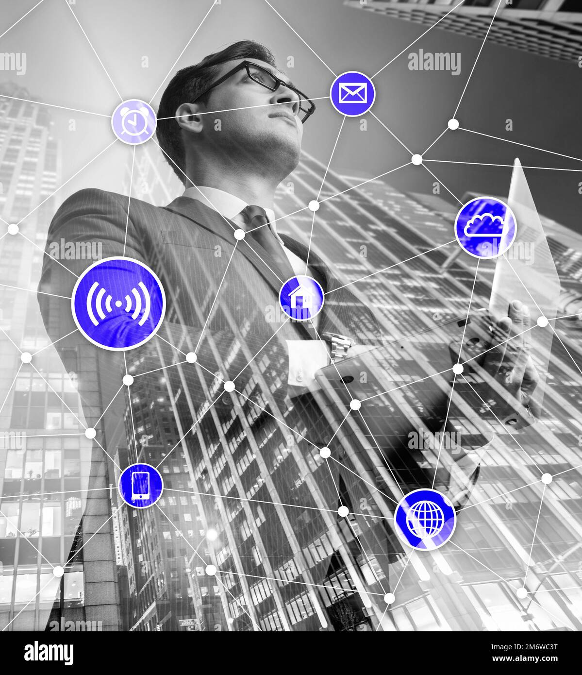 Internet of things concept with businessman Stock Photo - Alamy
