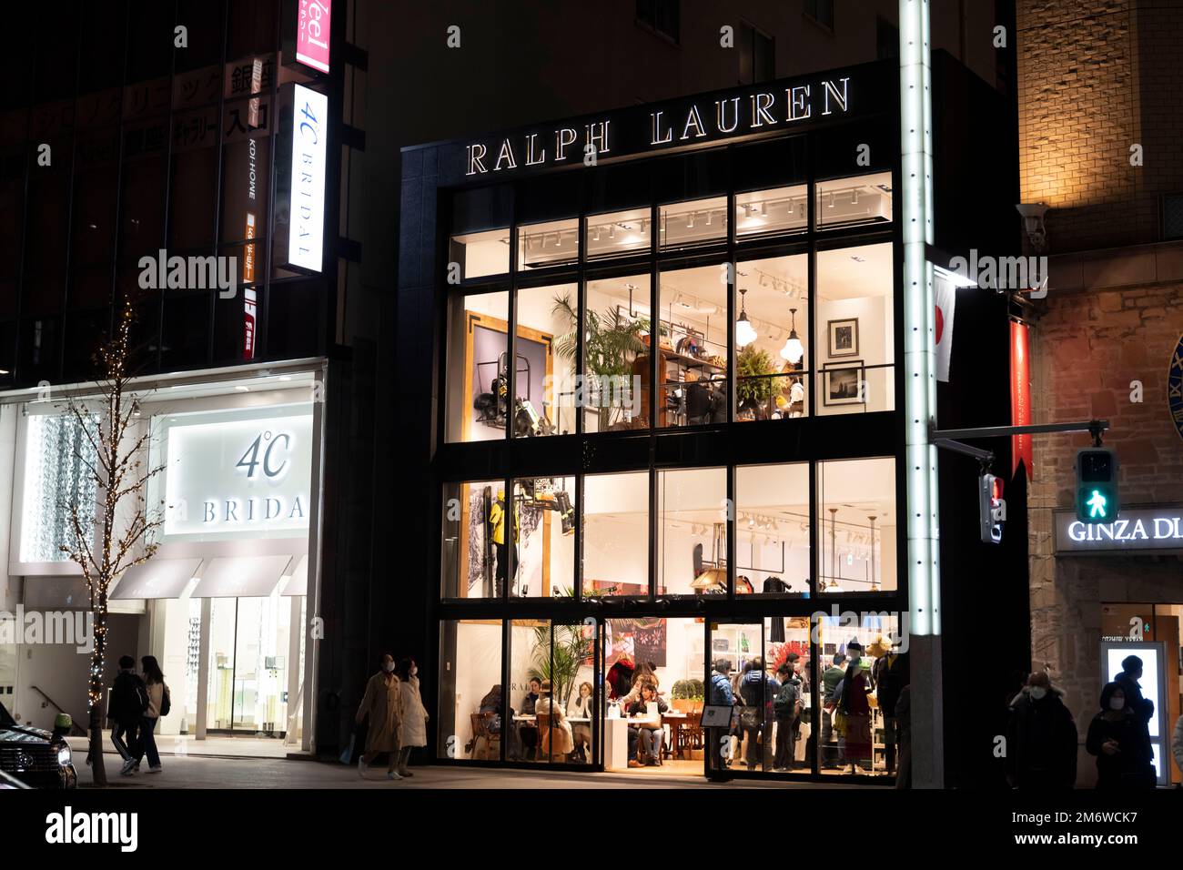 Tokyo, Japan. 3rd Jan, 2023. A Ralph Lauren flagship luxury retail location  in Ginza. The NYC Fashion house is ran by the Ralph Lauren Corporation  (NYSE $RL) and is known for its