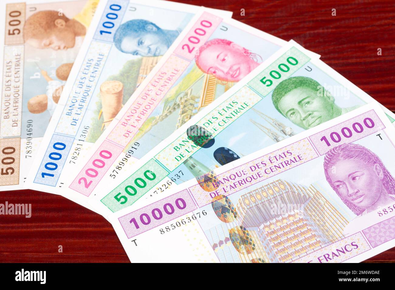 Central African States money a business background Stock Photo