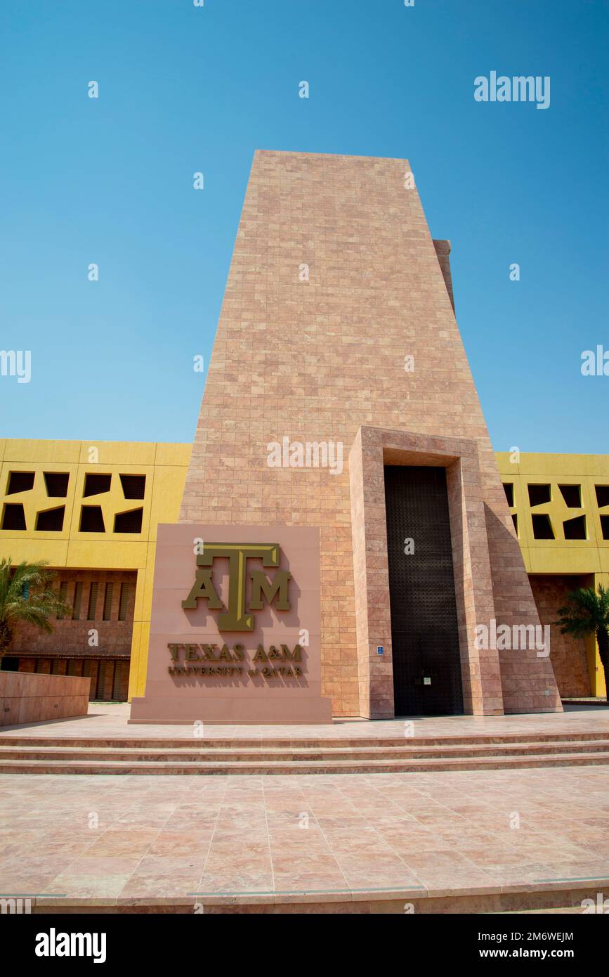 Doha, Qatar - October 6, 2022: Texas A and M University at Qatar is a branch of Texas A and M University located in Education City Stock Photo