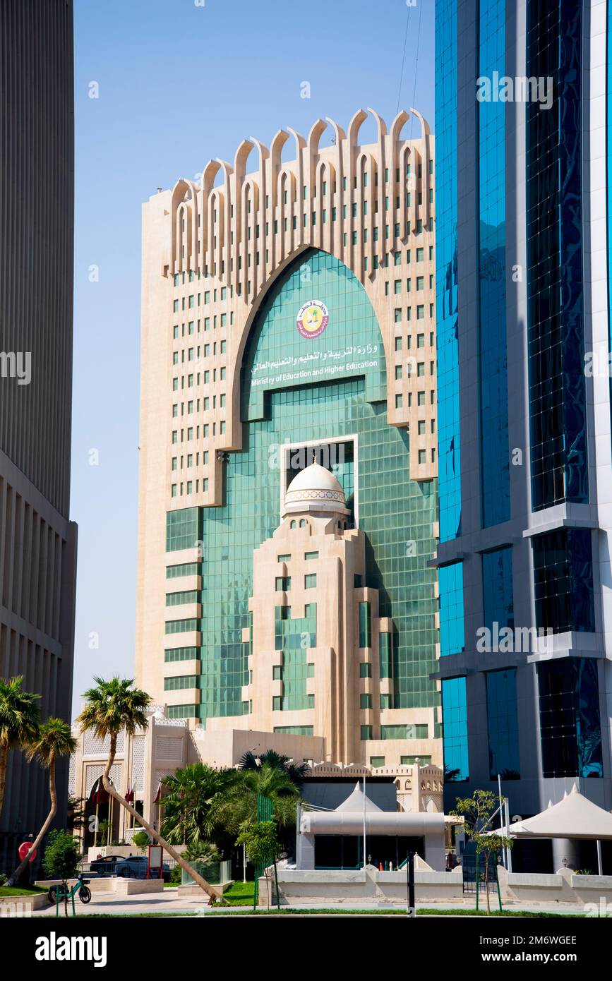 Doha, Qatar - October 7, 2022: Ministry of Education and Higher Education Stock Photo