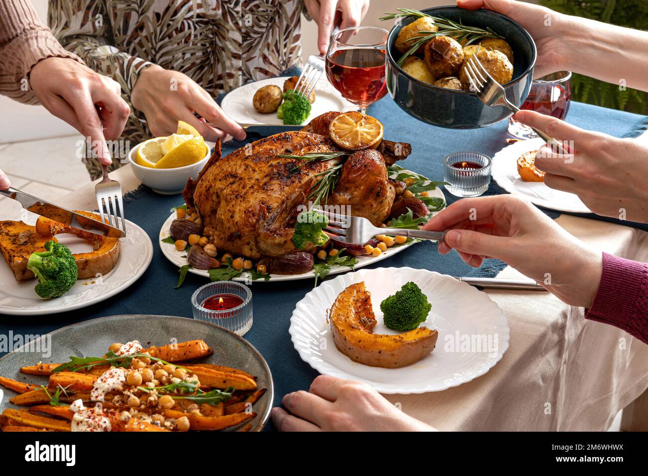 Thanksgiving Table with Food - Celebrations at Home