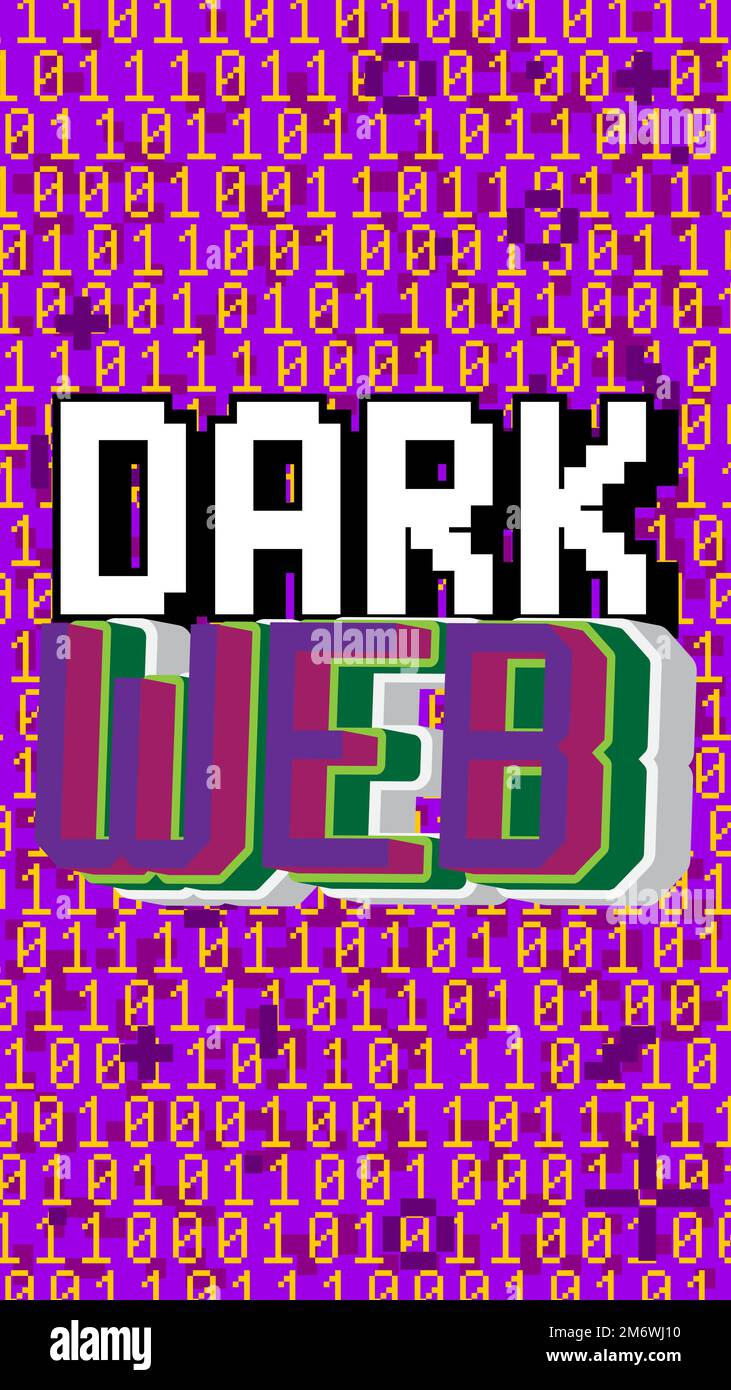 Dark Web. Pixelated word with geometric graphic background. Vector ...