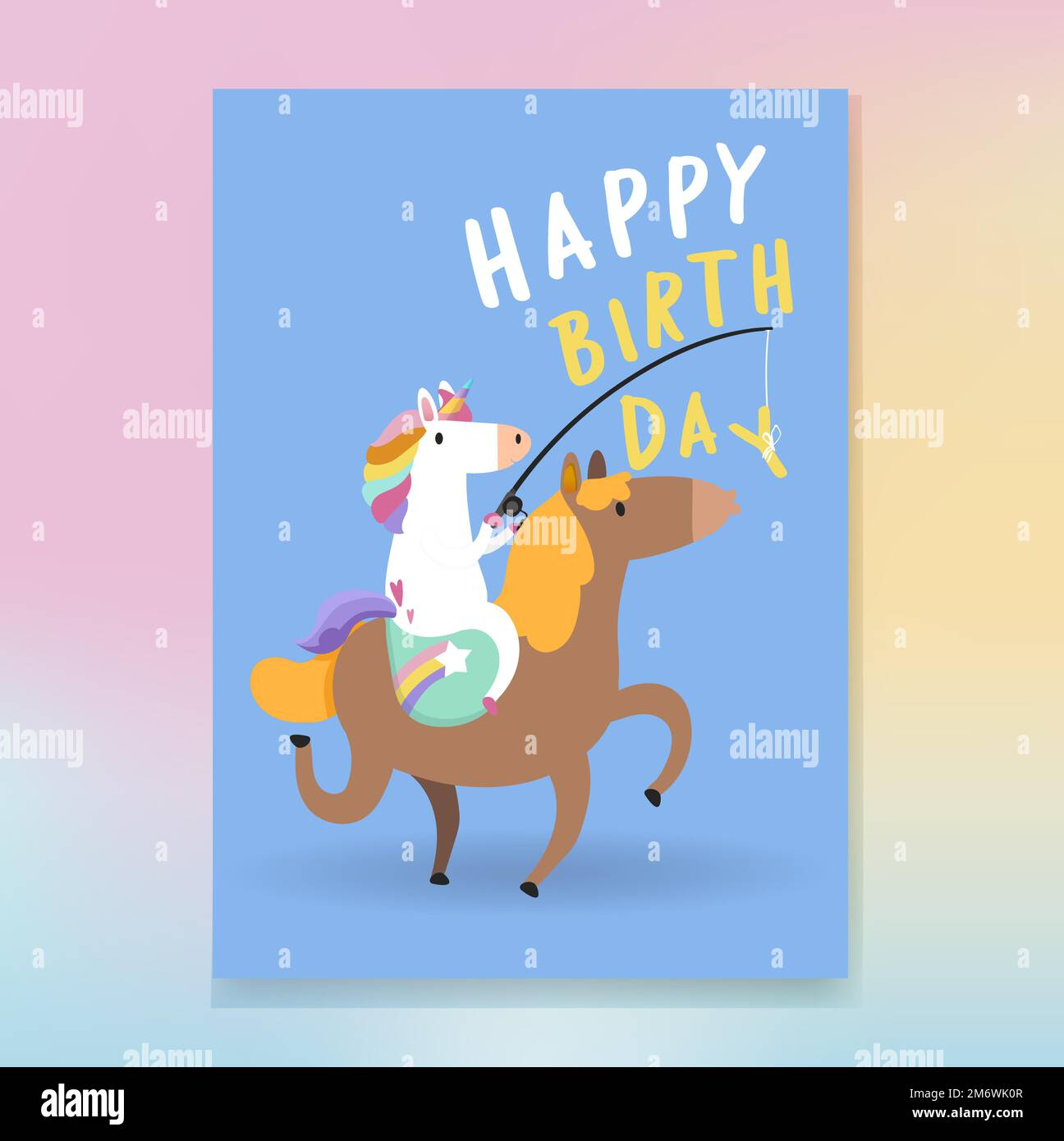 Happy birthday unicorn card vector Stock Vector Image & Art - Alamy