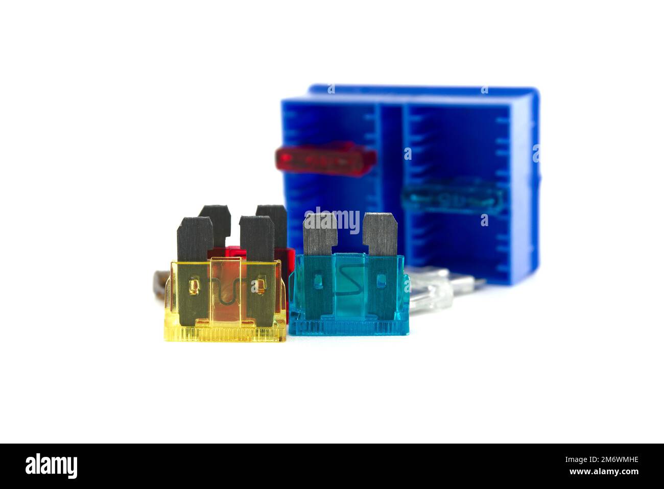 Automotive fuses with open circuit used to protect the wiring and electrical equipment for