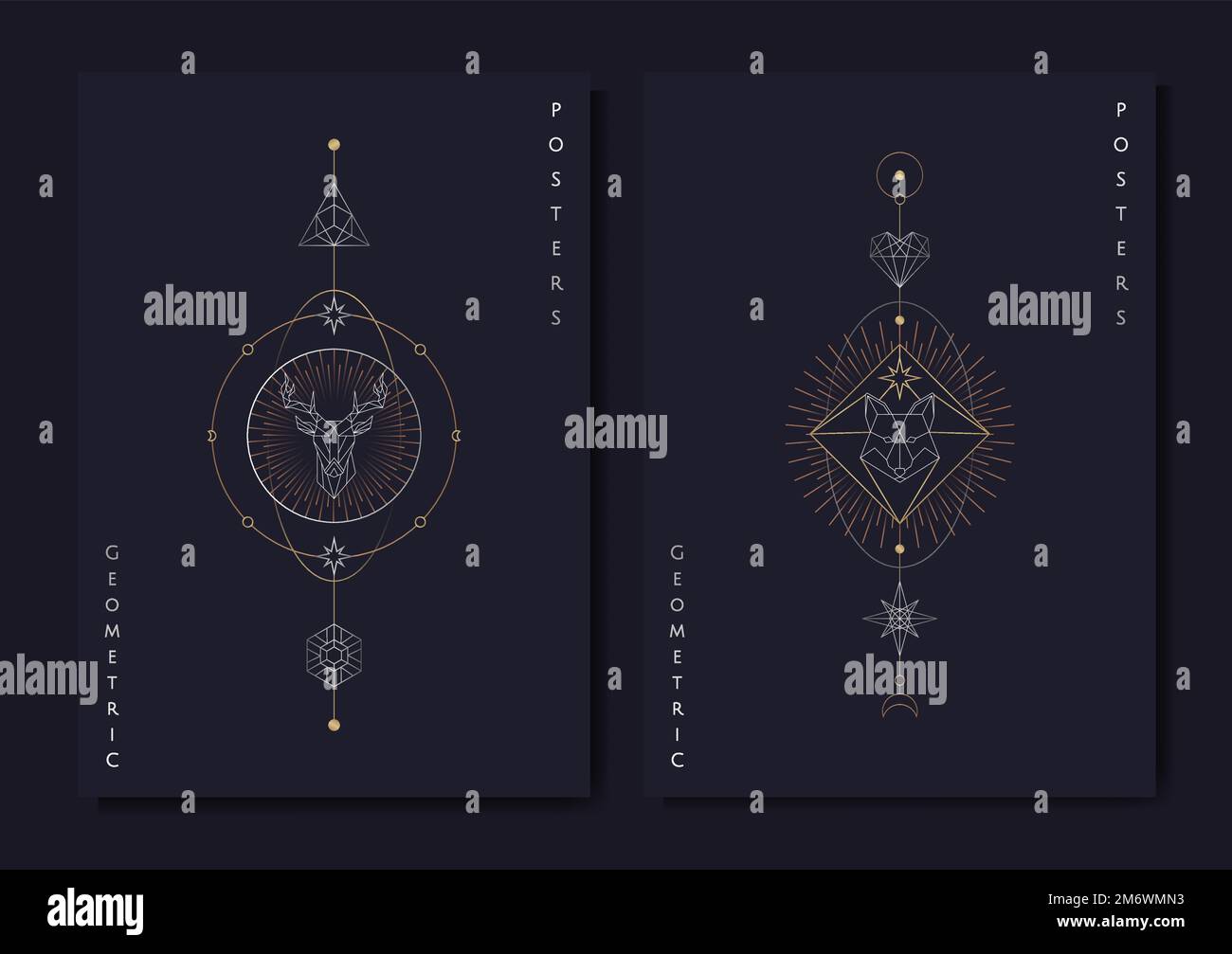 Geometric mystic symbols vector set Stock Vector