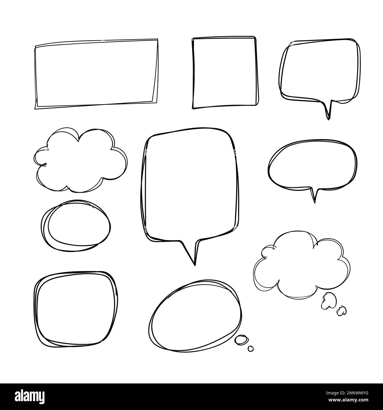 Hand-drawn doodle speech bubbles vector set Stock Vector Image & Art ...