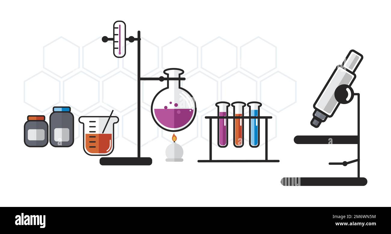 Illustration of chemistry laboratory instruments set Stock Vector Image & Art Alamy