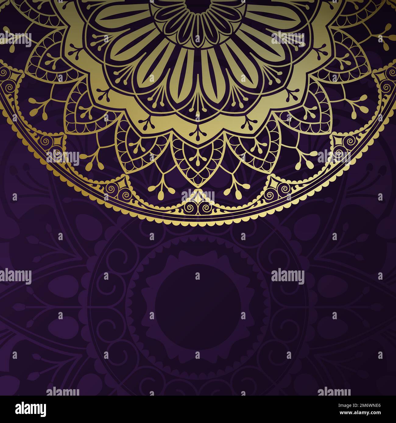 Golden mandala pattern on black background Stock Vector