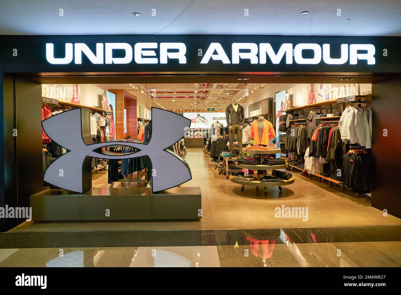 UNDER ARMOUR in China: Shop facade during a special sale, This Famous  American brand makes luxury fitness sports clothing, China 17 june 2019  Stock Photo - Alamy