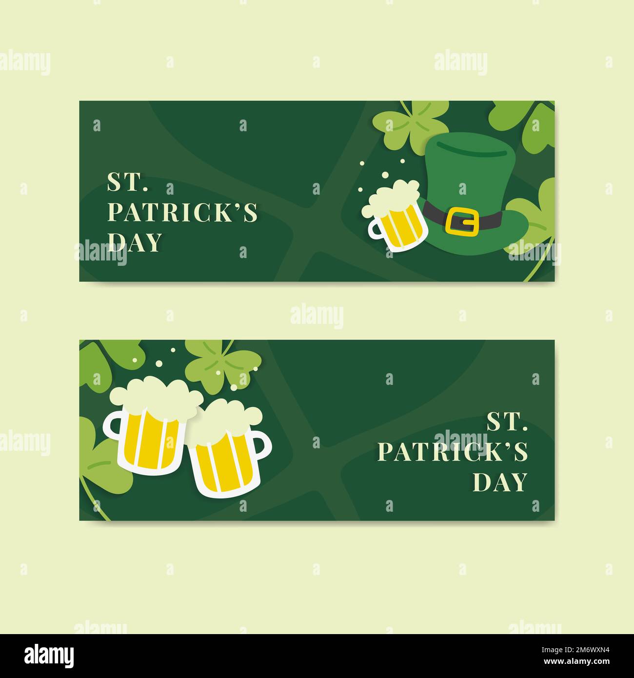 St.Patrick's Day card set vector Stock Vector