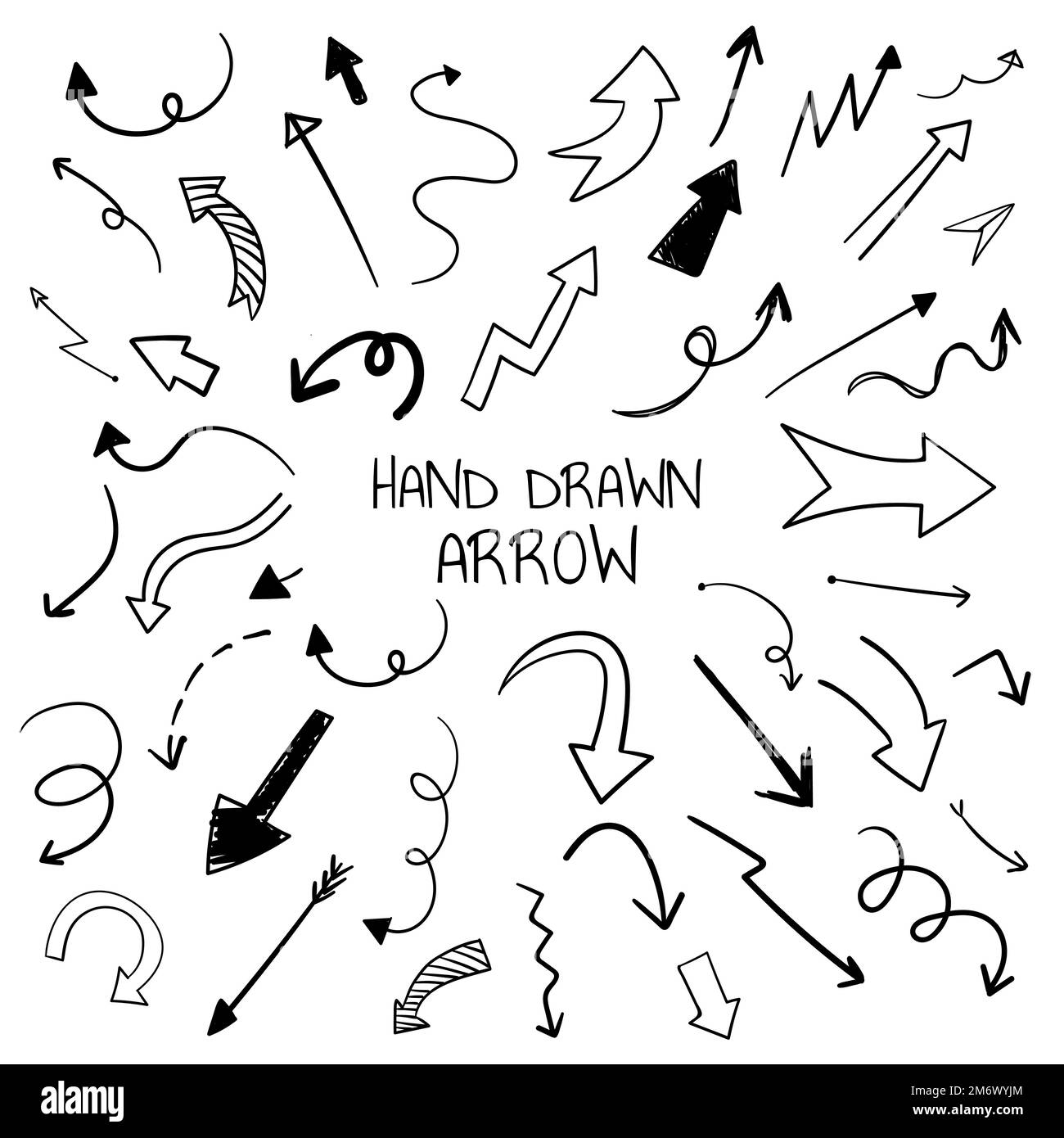 Hand-drawn doodle arrows vector set Stock Vector Image & Art - Alamy