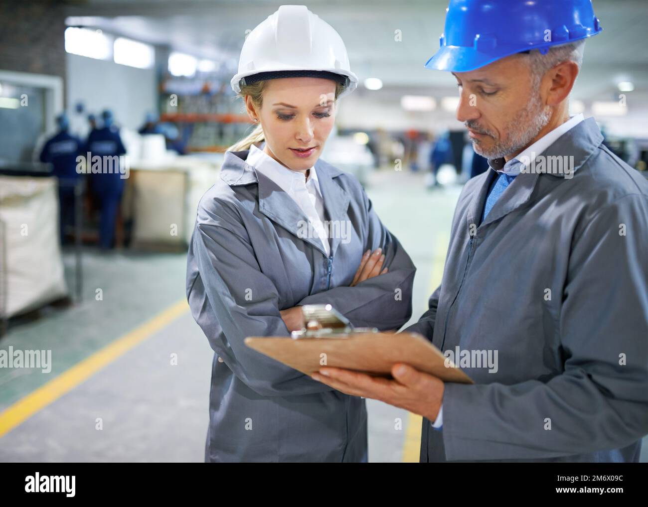 Shipping logistics. a people working inside a printing, packaging and distribution factory. Stock Photo