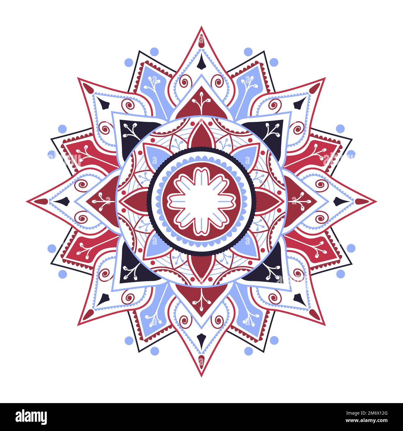Colorful mandala pattern on white background Stock Vector