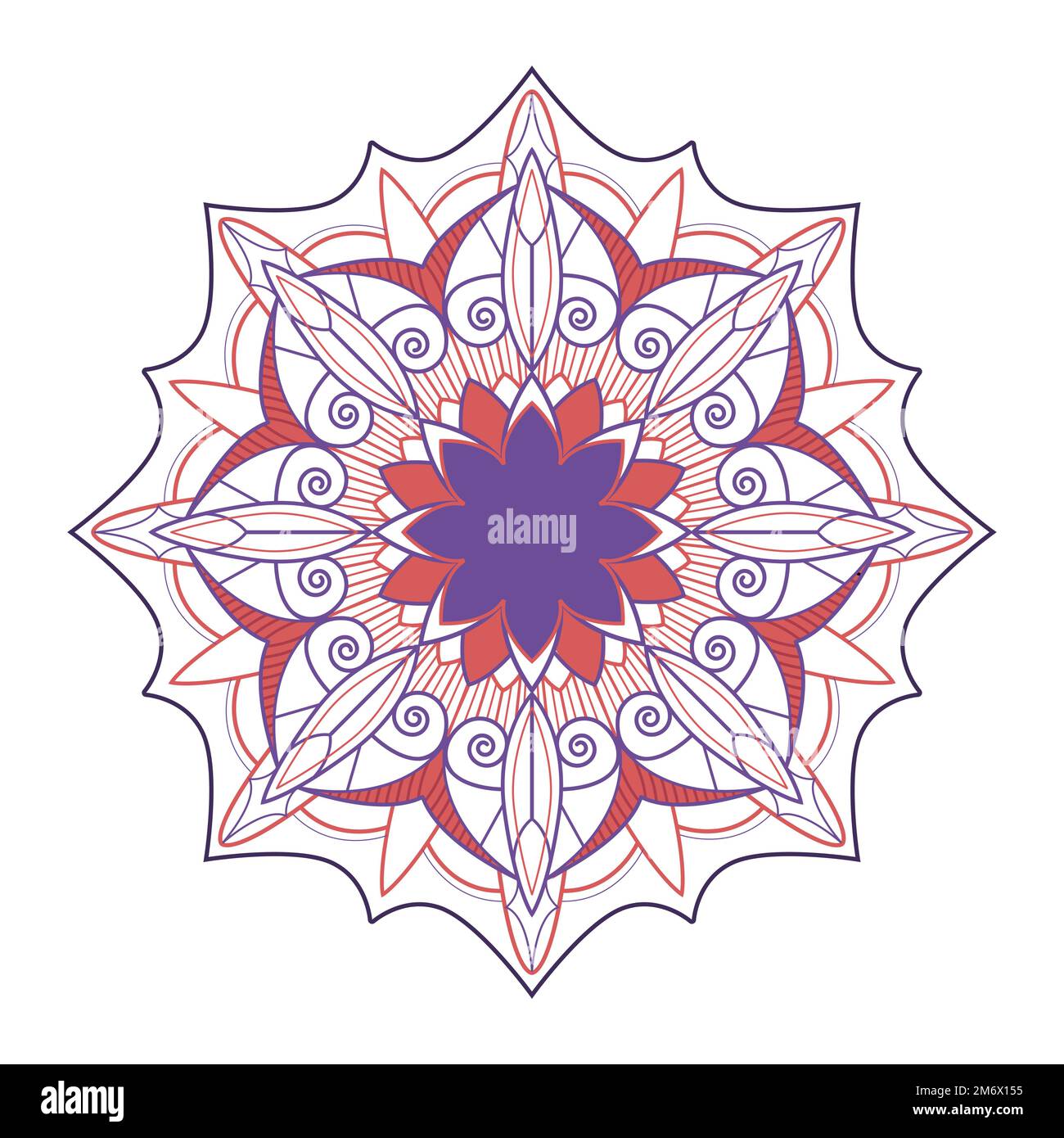 Colorful mandala pattern on white background Stock Vector