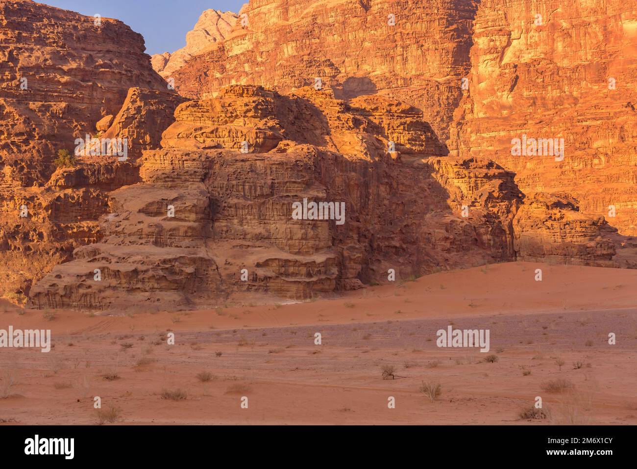 Wadi Rum Desert, Jordan. Jabal Al Qattar mountain Stock Photo