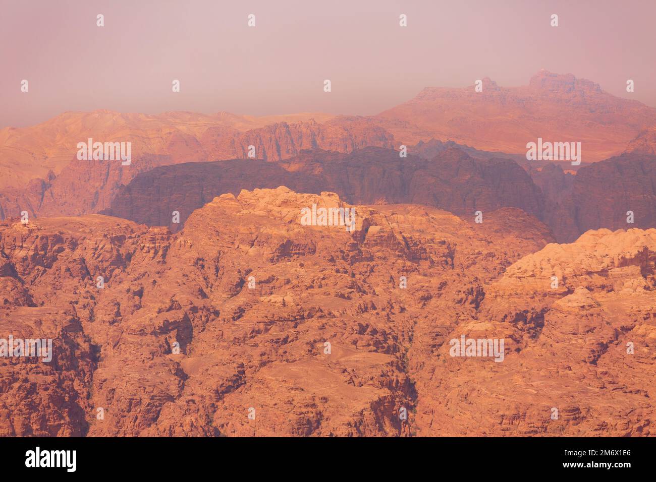 Sandstone rocks in little petra Jordan Stock Photo