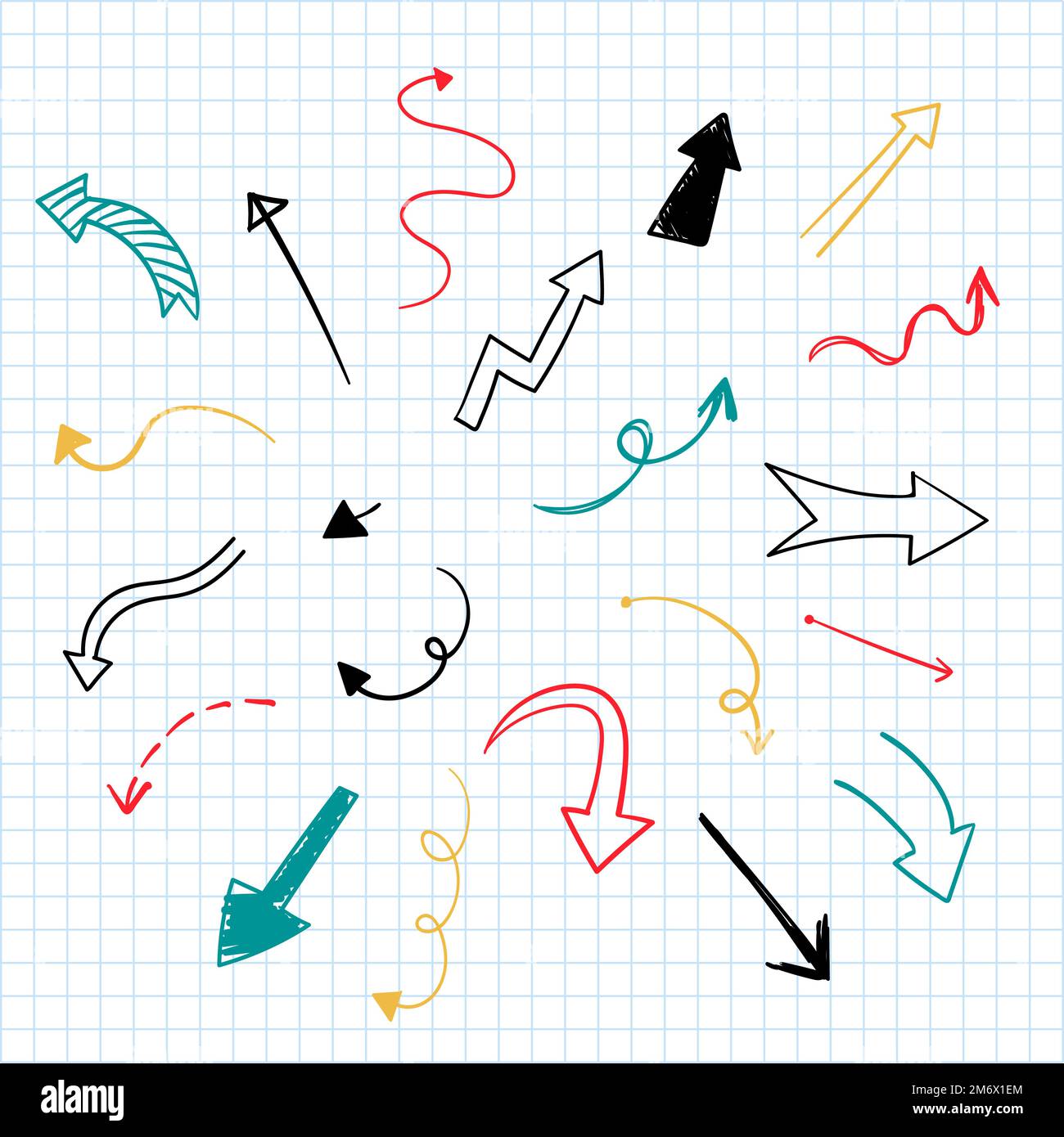Hand-drawn doodle arrows vector set Stock Vector Image & Art - Alamy