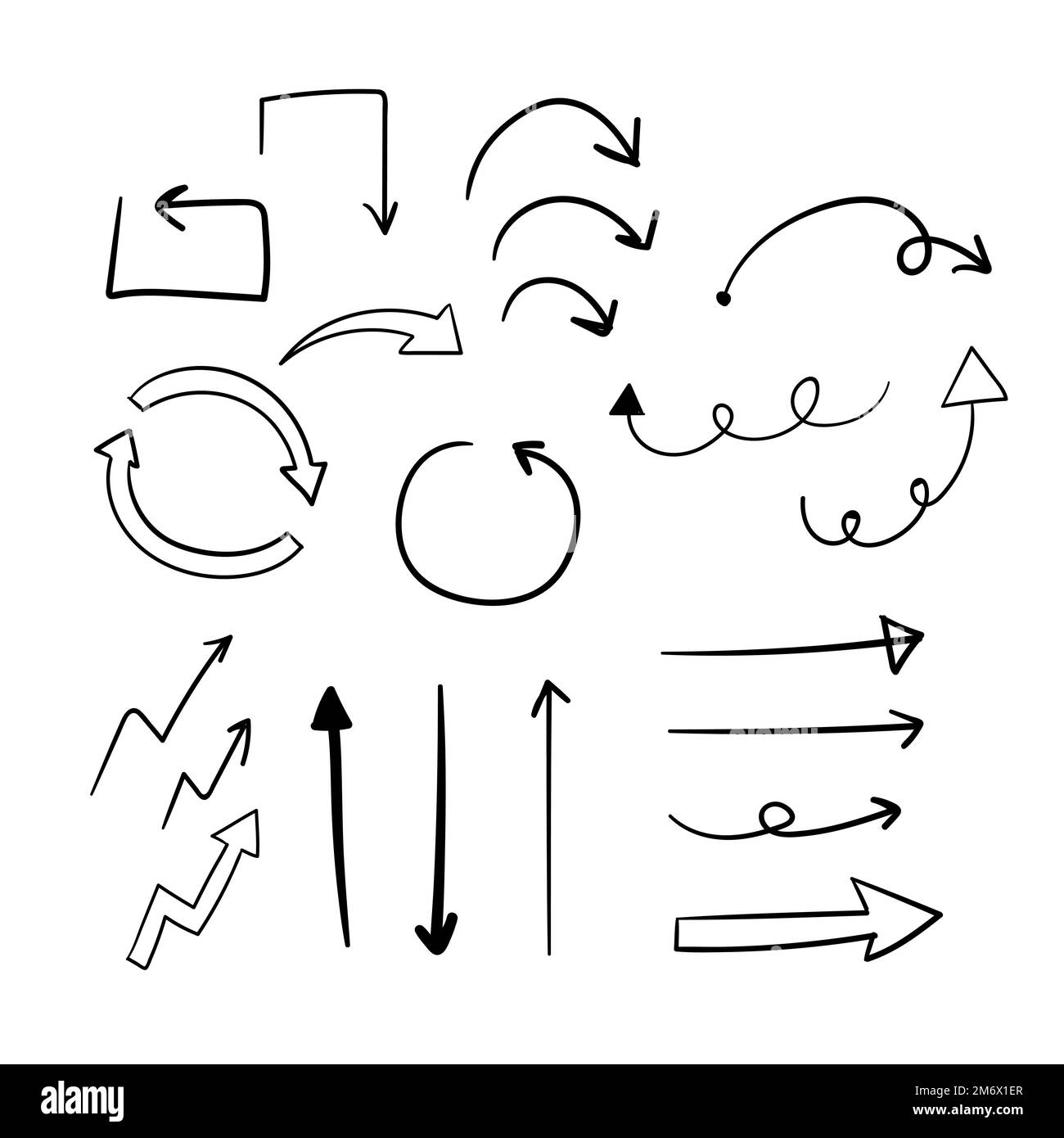 Handdrawn doodle arrows vector set Stock Vector Image & Art Alamy