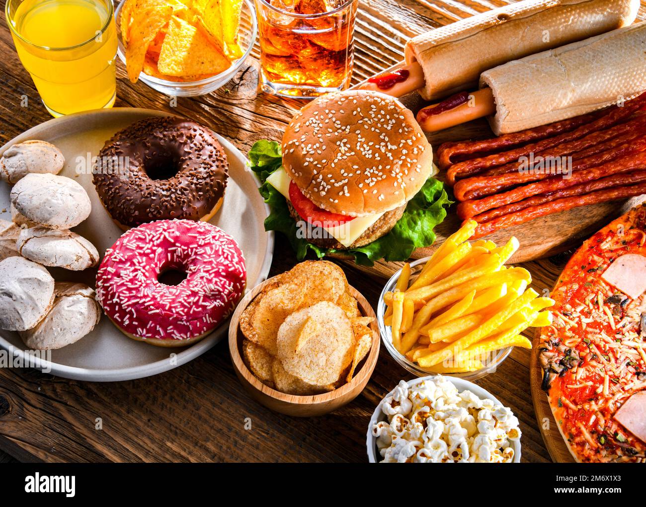 Foods enhancing the risk of cancer. Junk food Stock Photo Alamy
