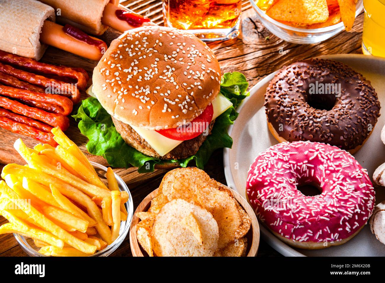 Foods enhancing the risk of cancer. Junk food Stock Photo Alamy
