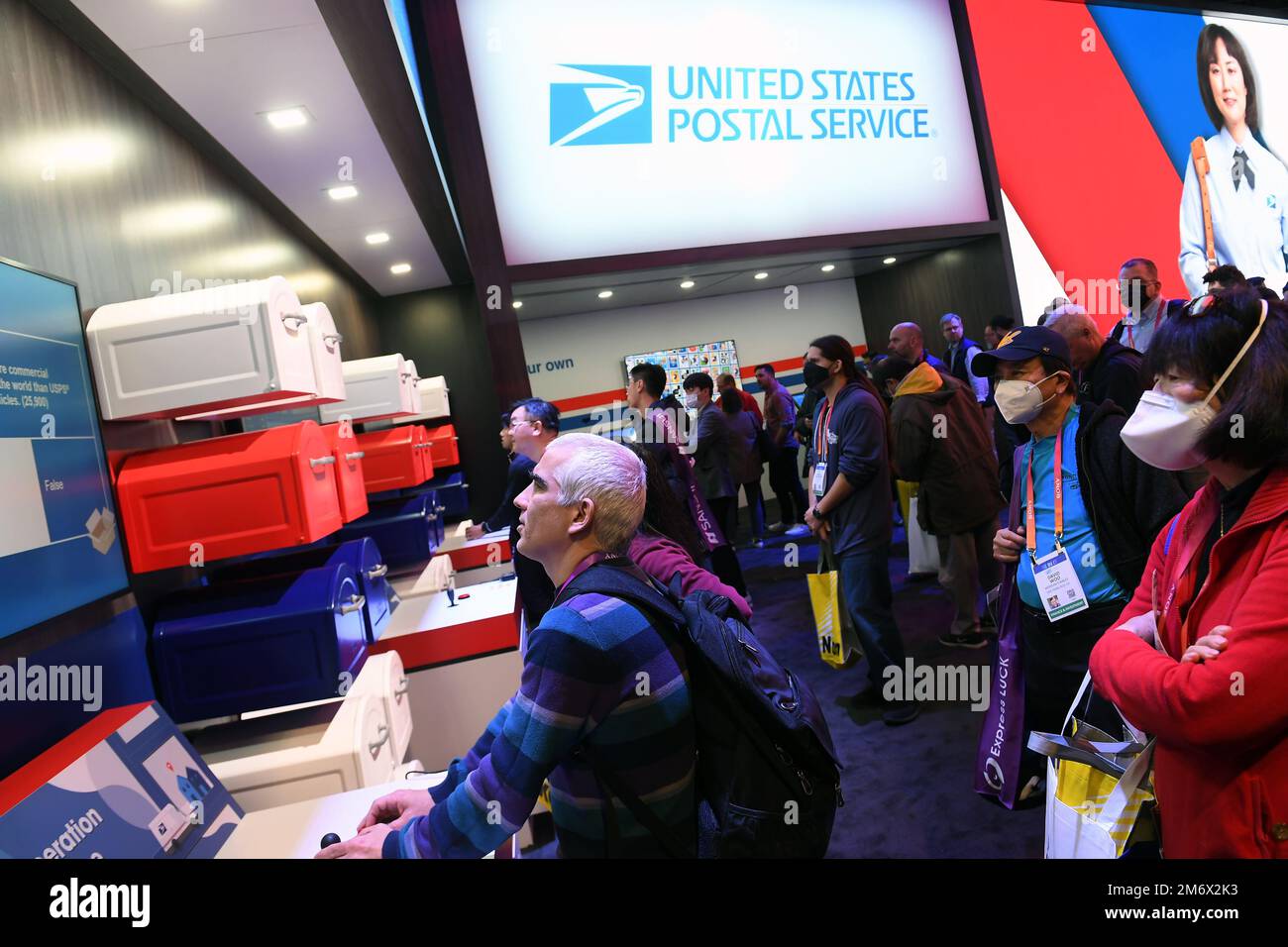 Las Vegas, NV on January 5, 2023. A general view of the USPS booth
