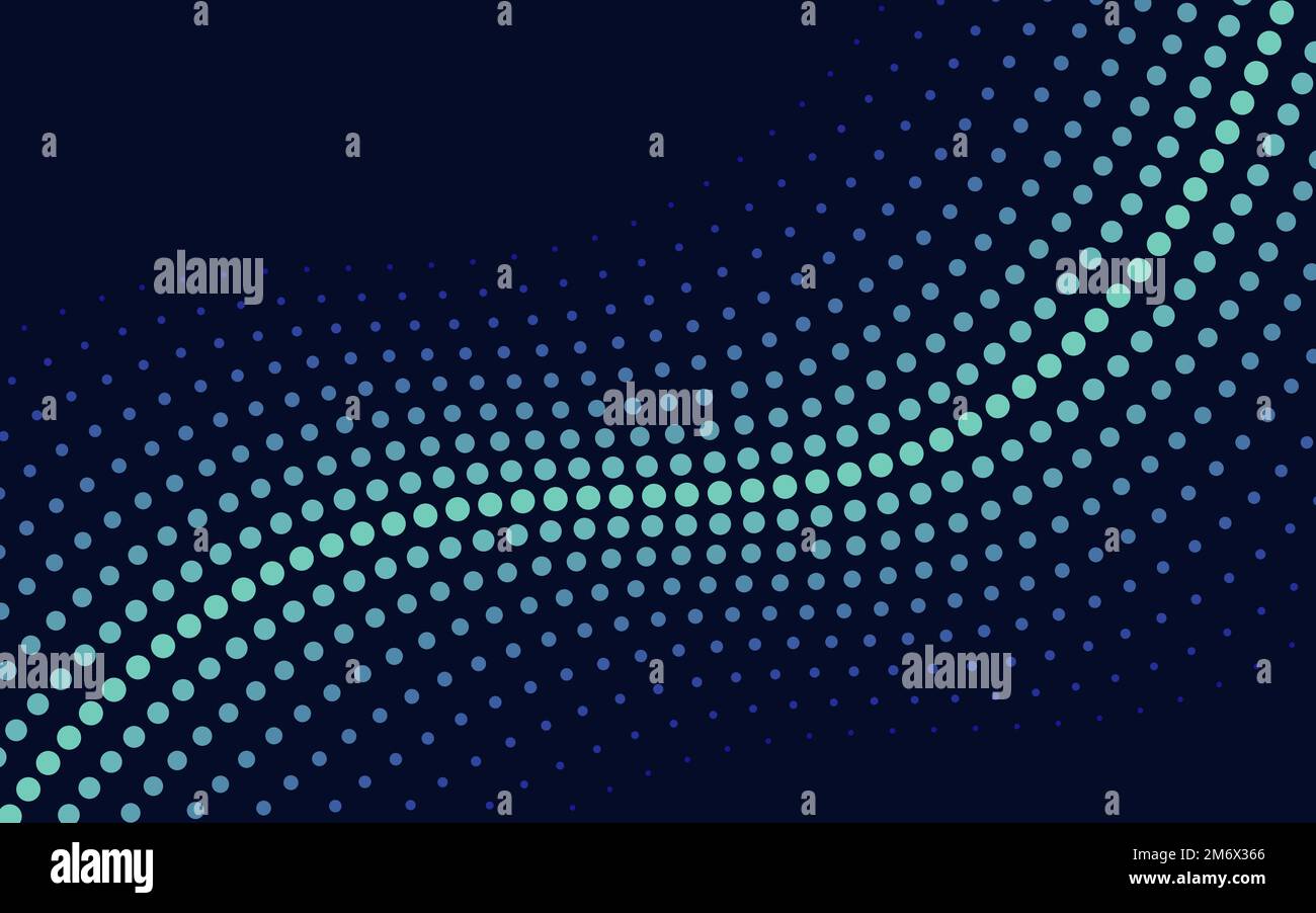 Green wave halftone background vector Stock Vector