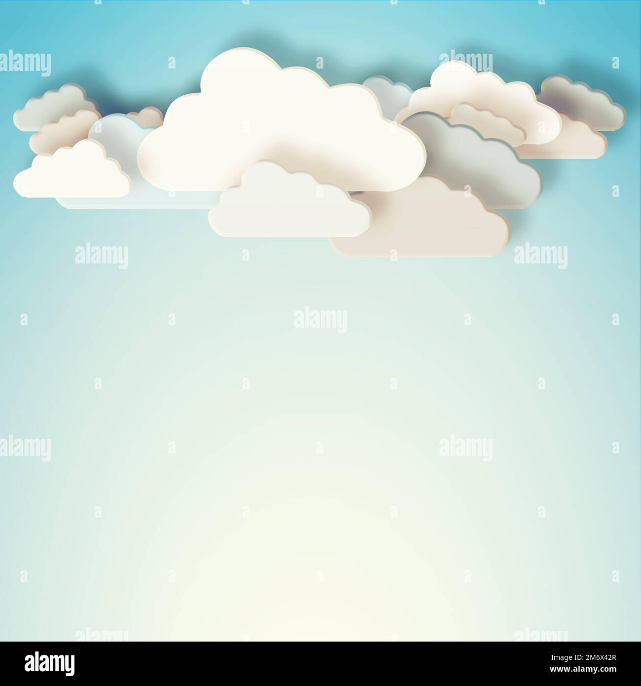 Compute amongst the clouds. Conceptual image representing modern cloud computing. Stock Photo