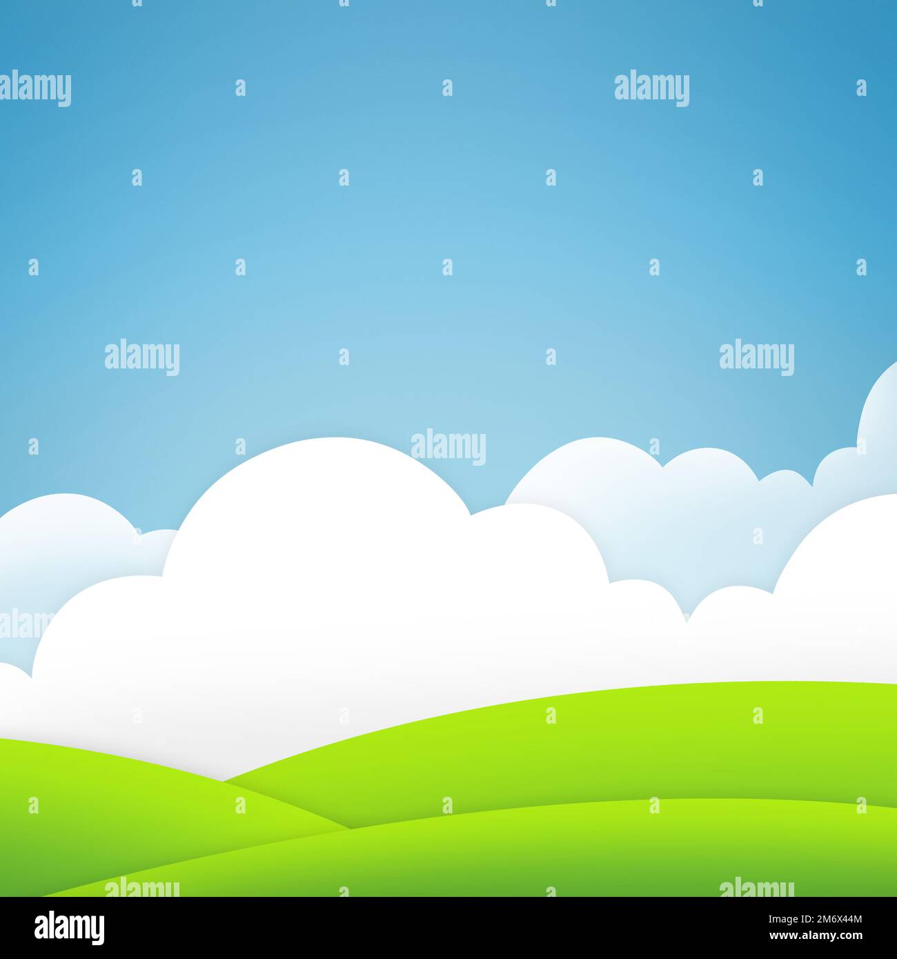 Storage through greener pastures. Conceptual image representing modern cloud computing. Stock Photo