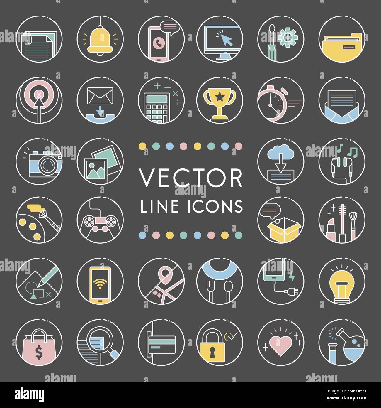 Illustration of vector line collection Stock Vector Image & Art - Alamy