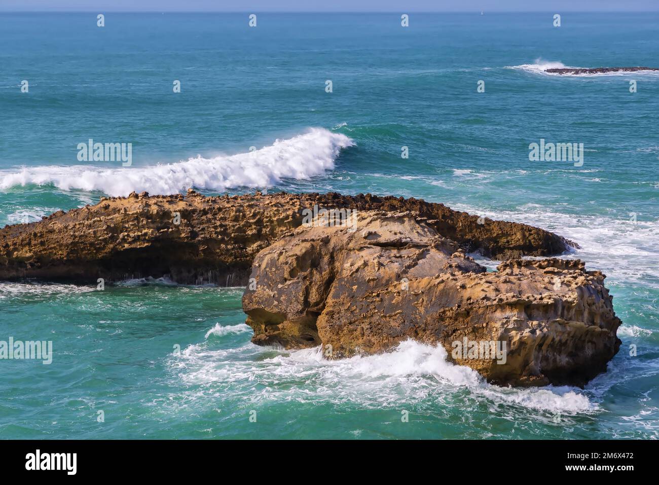 Rocks in Biarritz, France Stock Photo