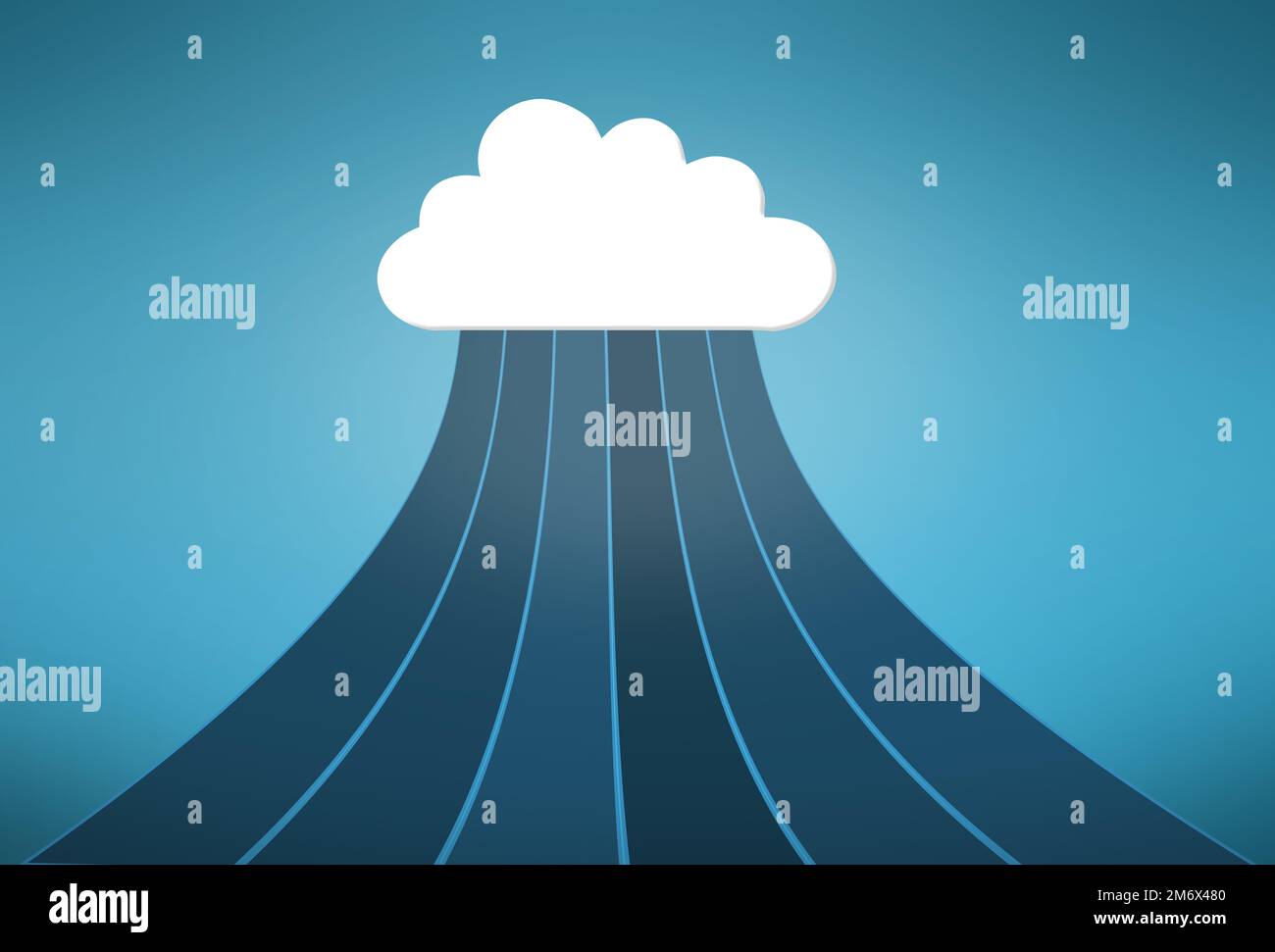 To the cloud. Conceptual image representing modern cloud computing. Stock Photo