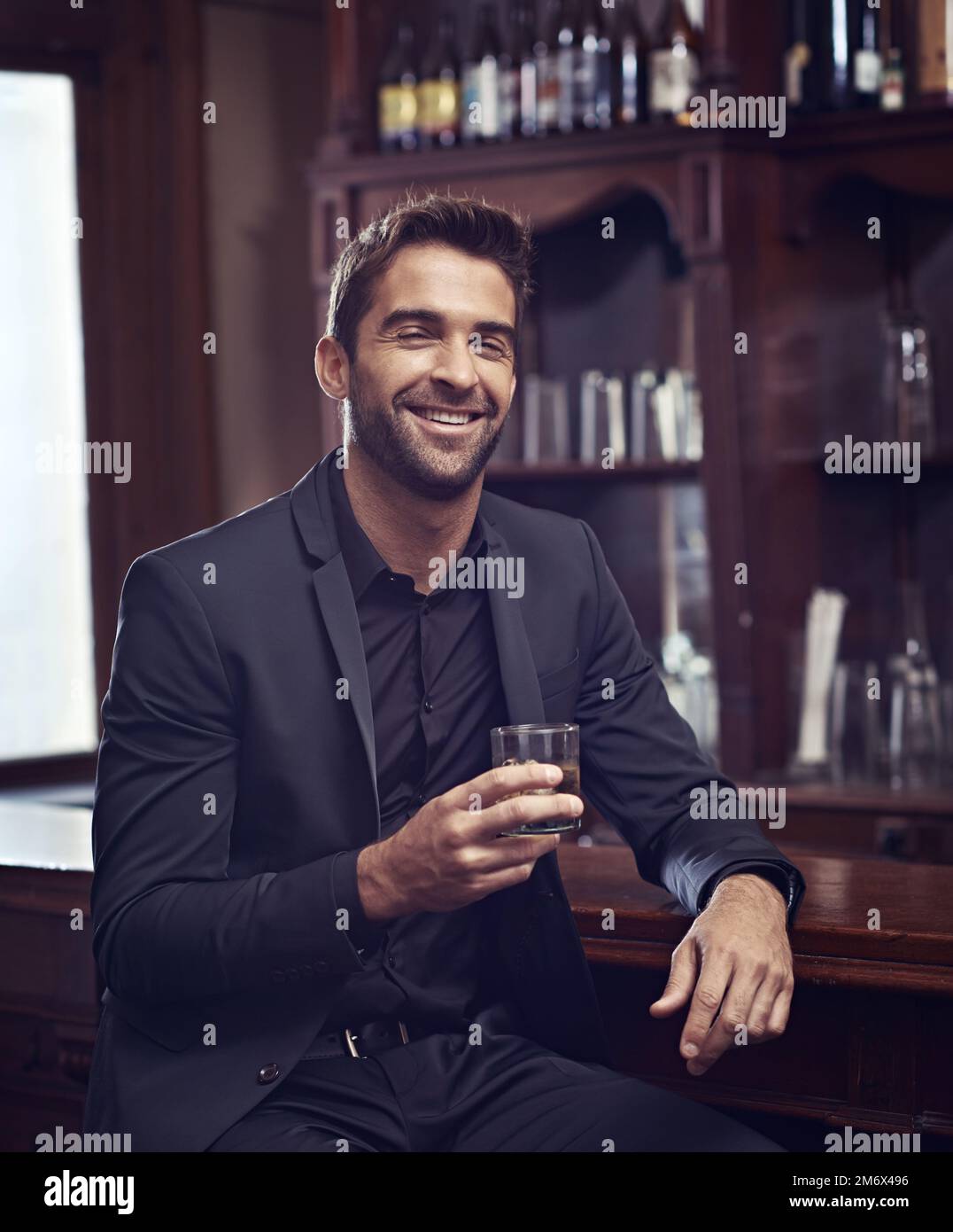Stylishly confident. a handsome and confident young man. Stock Photo