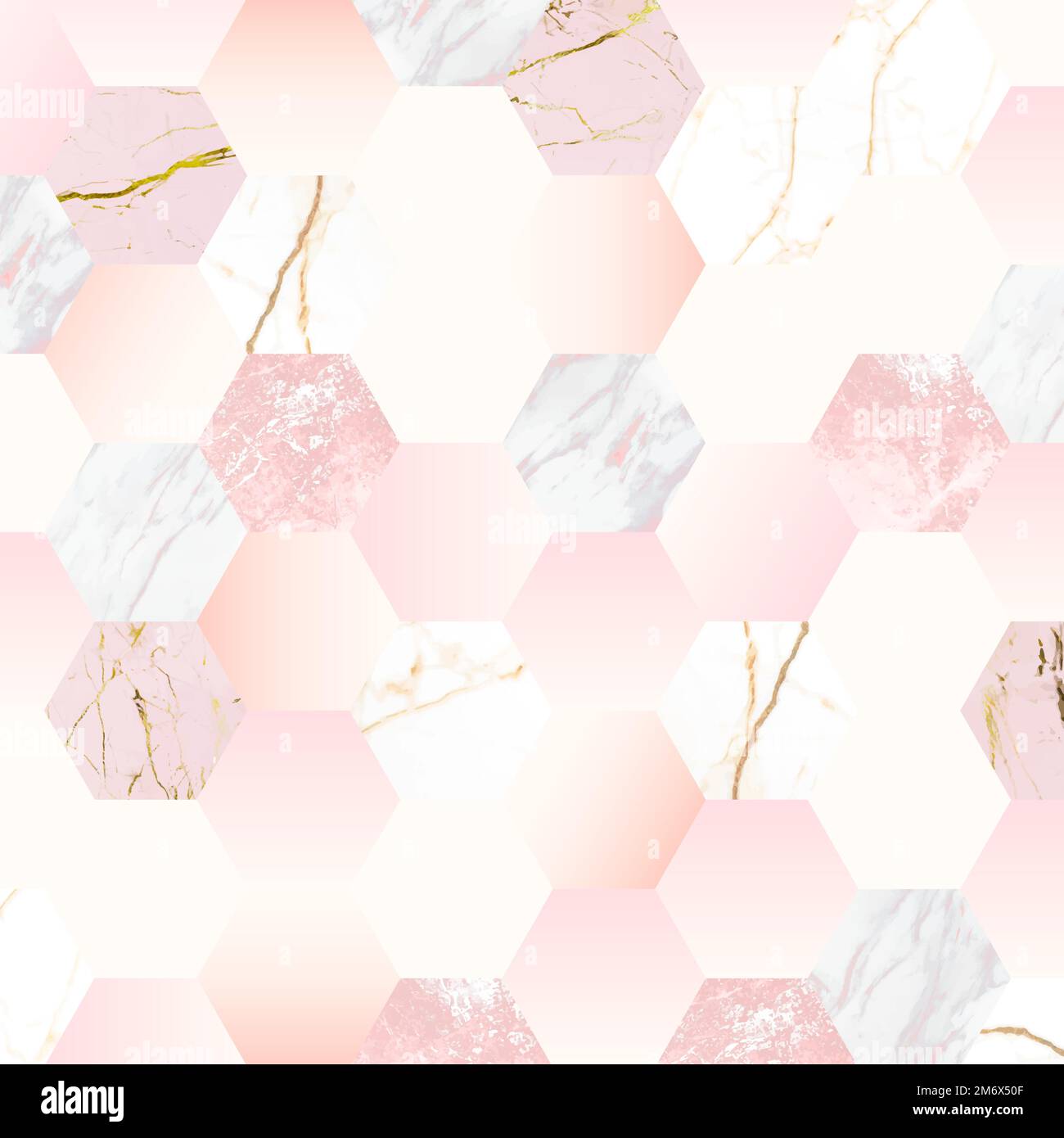 Pink feminine hexagon geometric background vector Stock Vector