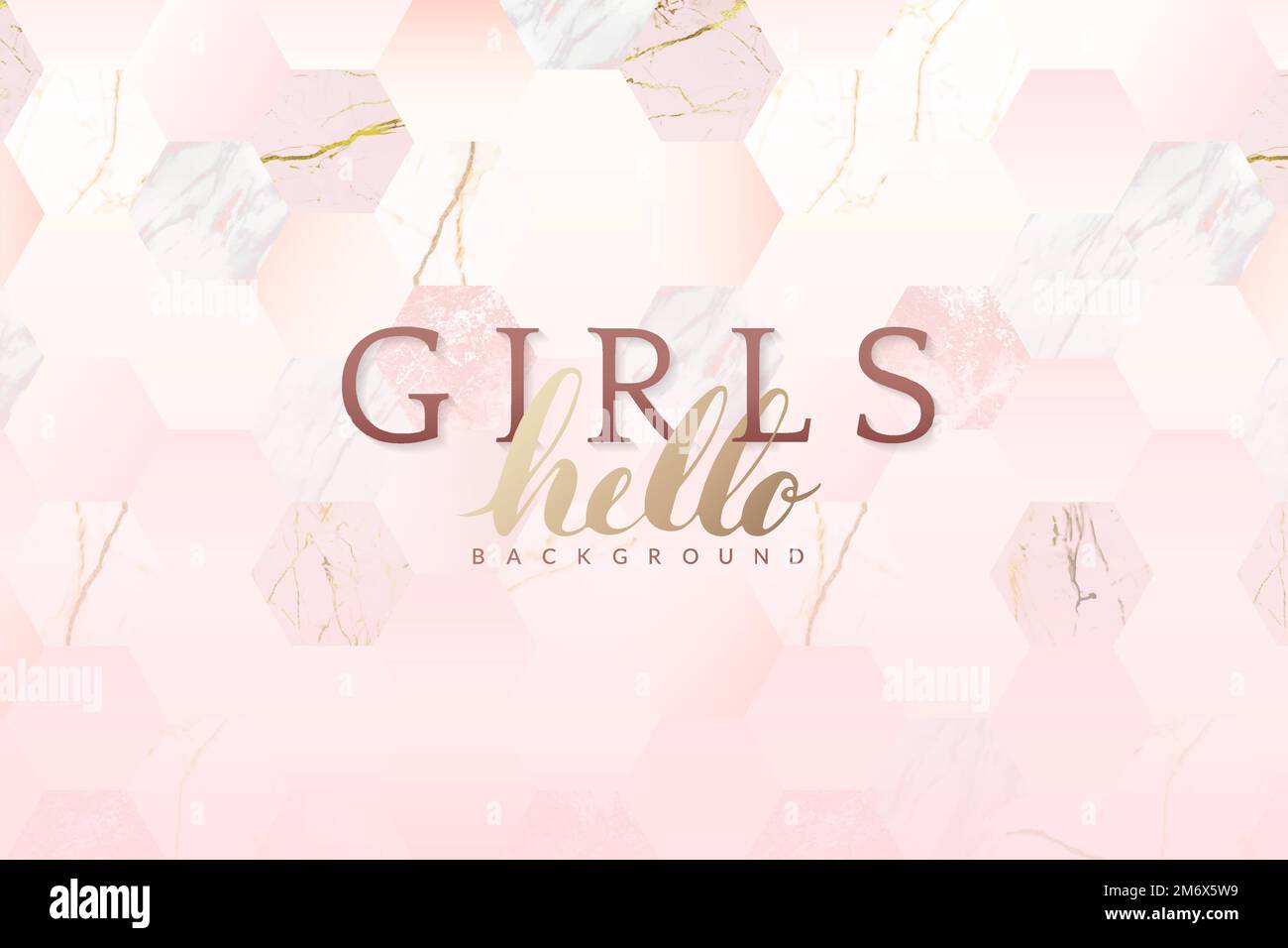 Pink feminine hexagon geometric background vector Stock Vector Image