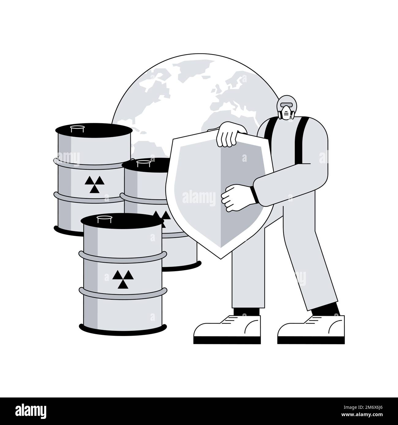 Safe storage of waste abstract concept vector illustration. Chemical