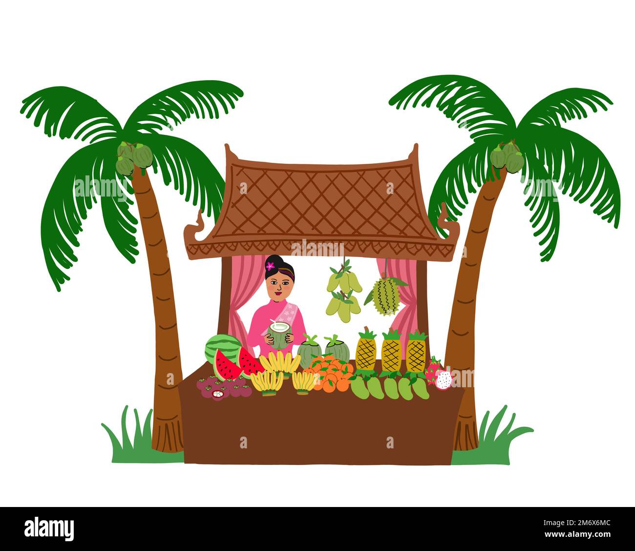 female-vendor-selling-fruit-cut-out-stock-images-pictures-alamy