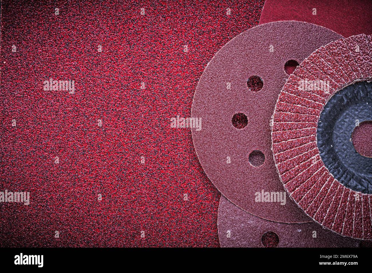 Abrasive flap wheels grinding discs on glasspaper Stock Photo Alamy