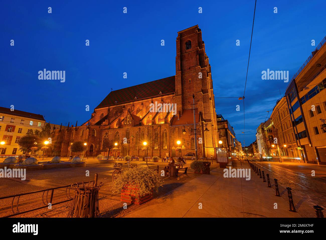 St. Mary Magdalene's Church in Wroclaw Poland. Night photo Stock Photo