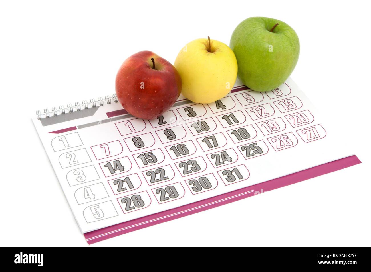 apple calendar with three color Stock Photo Alamy
