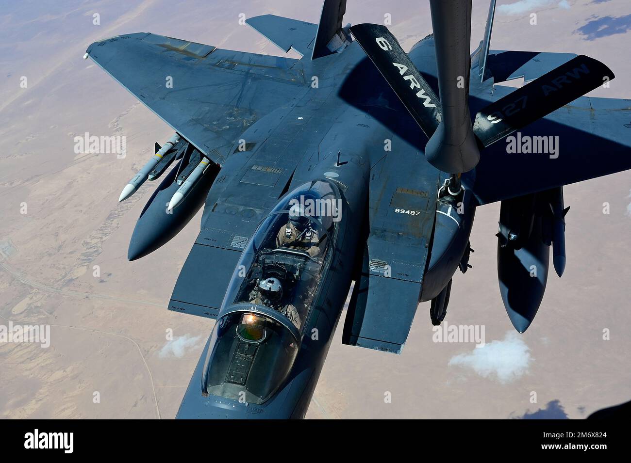 A U.S. Air Force F-15E Strike Eagle aircraft assigned to the 335th ...