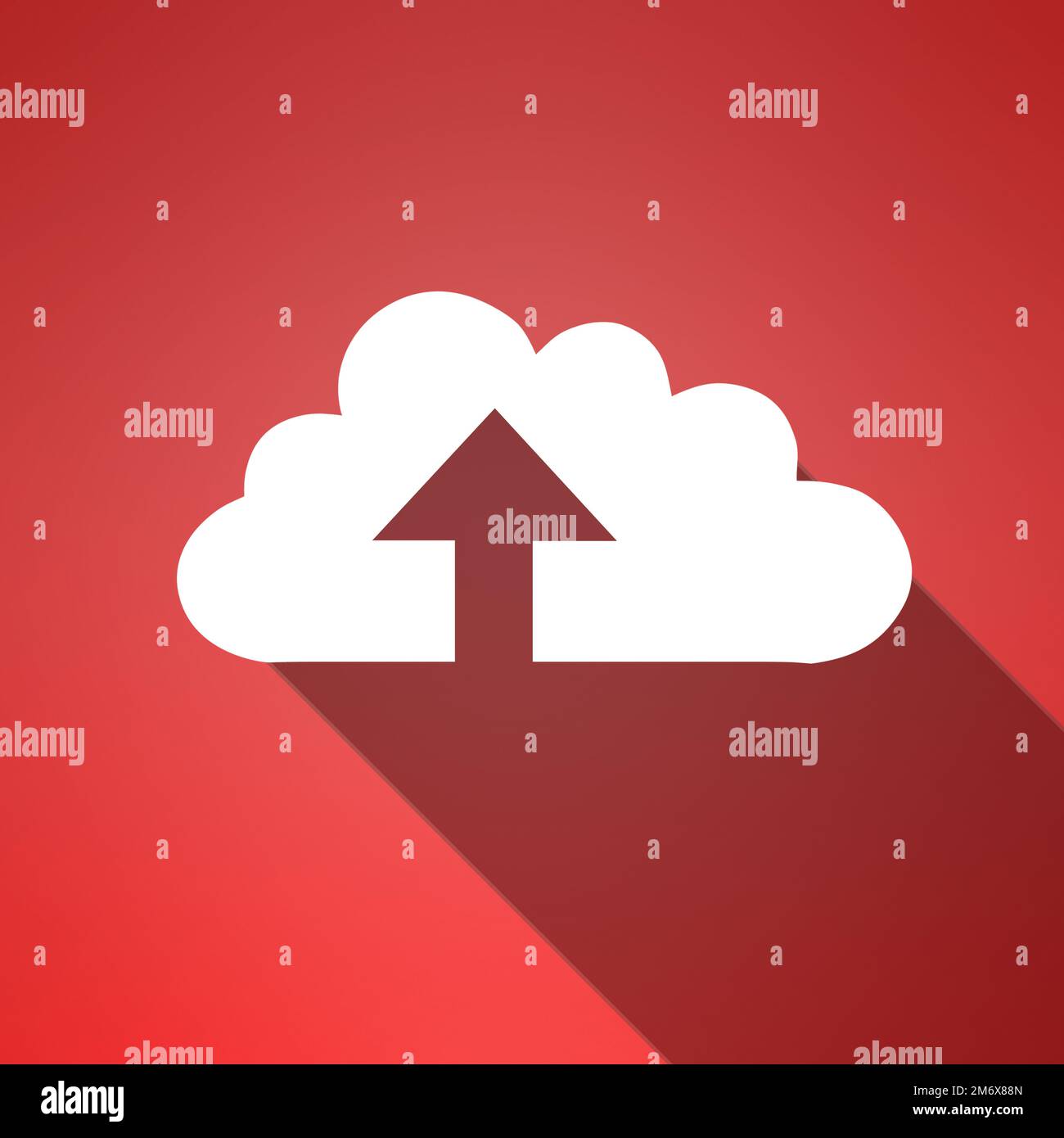 Upload to the cloud. Conceptual image representing modern cloud computing. Stock Photo